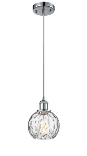 Athens Water Glass - 1 Light - 6 inch - Polished Chrome - Cord hung - Mini Pendant (516-1P-PC-G1215-6-LED)