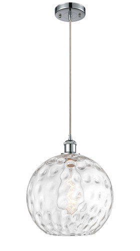 Athens Water Glass - 1 Light - 12 inch - Polished Chrome - Cord hung - Mini Pendant (516-1P-PC-G1215-12)