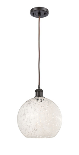 White Mouchette - 1 Light - 10 inch - Oil Rubbed Bronze - Cord Hung - Mini Pendant (516-1P-OB-G1216-10WM)