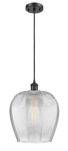 Norfolk - 1 Light - 12 inch - Matte Black - Cord hung - Mini Pendant (516-1P-BK-G462-12)