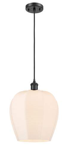 Norfolk - 1 Light - 12 inch - Matte Black - Cord hung - Mini Pendant (516-1P-BK-G461-12)