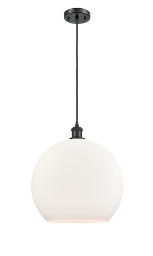 Athens - 1 Light - 14 inch - Matte Black - Cord hung - Pendant (516-1P-BK-G121-14-LED)
