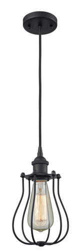 Muselet - 1 Light - 6 inch - Matte Black - Cord hung - Mini Pendant (516-1P-BK-CE513-BK-LED)