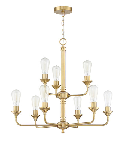 Bridgestone 9 Light Chandelier in Satin Brass (53029-SB)