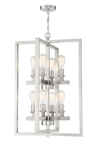 Chicago 8 Light Foyer in Brushed Polished Nickel (53138-BNK)