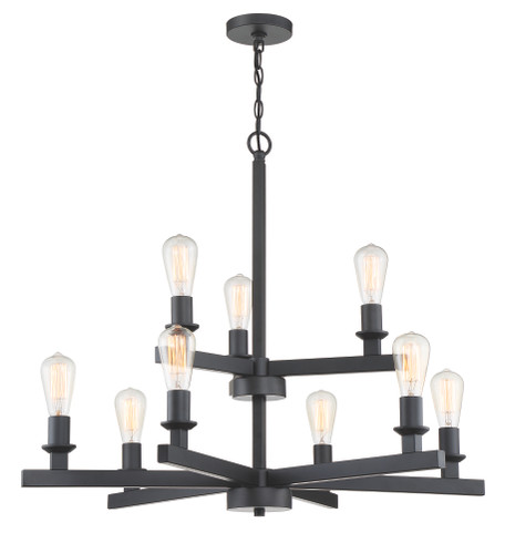 Chicago 9 Light Chandelier in Flat Black (53129-FB)