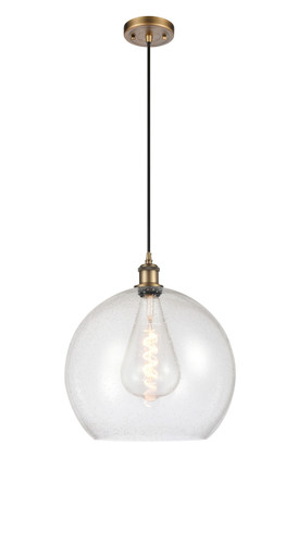 Athens - 1 Light - 14 inch - Brushed Brass - Cord hung - Pendant (516-1P-BB-G124-14)