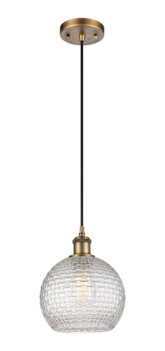 Athens - 1 Light - 8 inch - Brushed Brass - Cord hung - Mini Pendant (516-1P-BB-G122C-8CL)