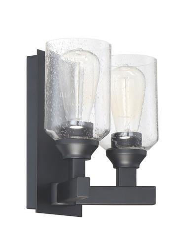 Chicago 2 Light Wall Sconce in Flat Black (53162-FB)