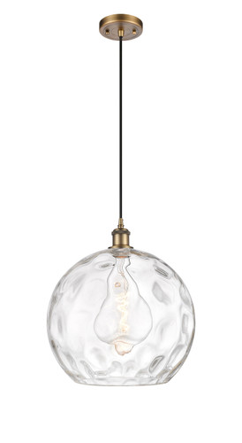 Athens Water Glass - 1 Light - 13 inch - Brushed Brass - Cord hung - Pendant (516-1P-BB-G1215-14-LED)