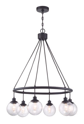 Que 6 Light Chandelier in Flat Black (53326-FB)