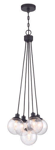 Que 5 Light Pendant in Flat Black (53395-FB)