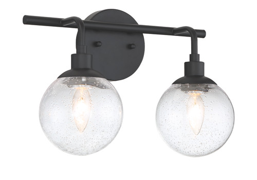 Que 2 Light Vanity in Flat Black (53302-FB)
