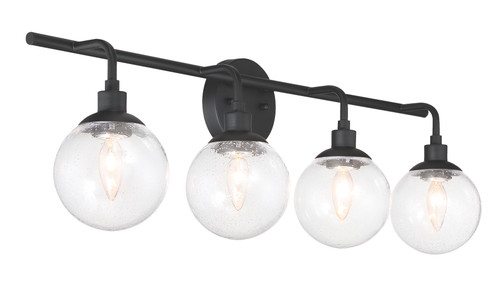 Que 4 Light Vanity in Flat Black (53304-FB)