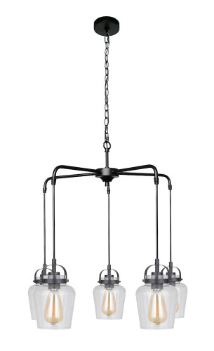 Trystan 5 Light Chandelier in Flat Black (53525-FB)
