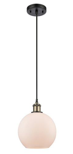 Athens - 1 Light - 8 inch - Black Antique Brass - Cord hung - Mini Pendant (516-1P-BAB-G121-8-LED)