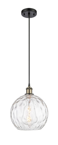 Athens Water Glass - 1 Light - 10 inch - Black Antique Brass - Cord hung - Mini Pendant (516-1P-BAB-G1215-10-LED)