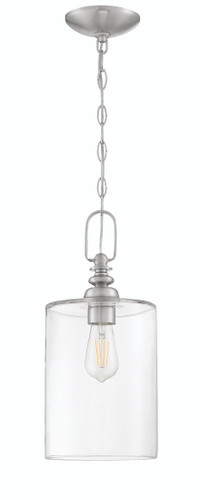 Dardyn 1 Light Mini Pendant in Brushed Polished Nickel (Clear Glass) (49891-BNK-C)