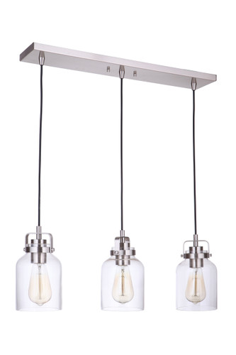 Foxwood 3 Light Linear Pendant In Brushed Polished Nickel (53693-BNK)