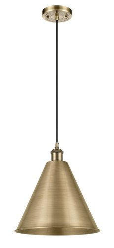 Berkshire - 1 Light - 16 inch - Antique Brass - Cord hung - Mini Pendant (516-1P-AB-MBC-16-AB-LED)