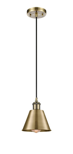 Smithfield - 1 Light - 7 inch - Antique Brass - Cord hung - Mini Pendant (516-1P-AB-M8)
