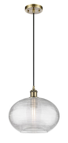 Ithaca - 1 Light - 12 inch - Antique Brass - Cord hung - Mini Pendant (516-1P-AB-G555-12CL)