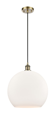 Athens - 1 Light - 14 inch - Antique Brass - Cord hung - Pendant (516-1P-AB-G121-14-LED)