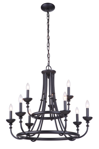 Marlowe 9 Light Chandelier In Flat Black (53729-FB)