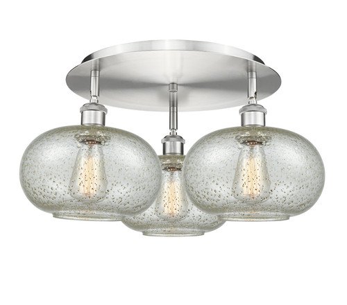Gorham - 3 Light - 21 inch - Satin Nickel - Flush Mount (516-3C-SN-G249)