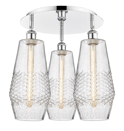 Windham - 3 Light - 19 inch - Polished Chrome - Flush Mount (516-3C-PC-G684-7)