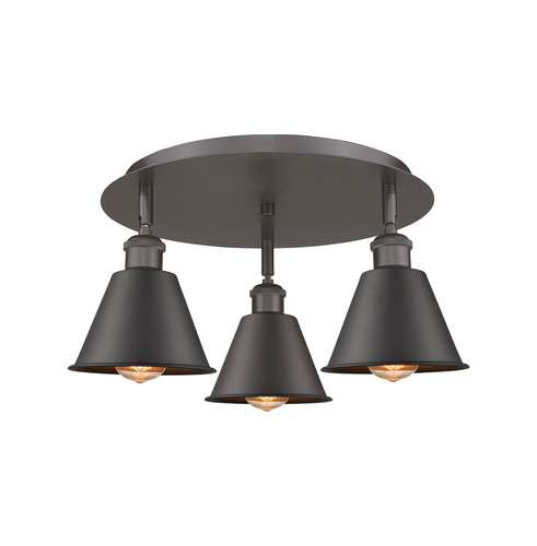Ballston - 3 Light - 18 inch - Oil Rubbed Bronze - Flush Mount (516-3C-OB-M8-OB)