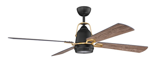 52" Ceiling Fan in Flat Black / Satin Brass (BEC52FBSB4)