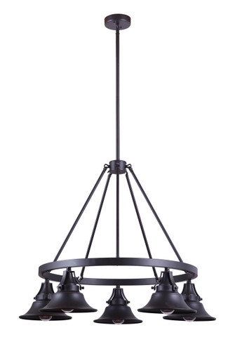 Union 5 Light Outdoor Chandelier In Oiled Bronze Gilded (54025-OBG)
