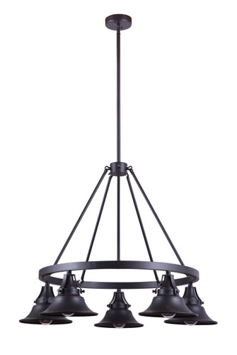Union 5 Light Outdoor Chandelier in Oiled Bronze Gilded (54025-OBG)