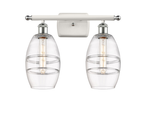 Vaz - 2 Light - 16 inch - White Polished Chrome - Bath Vanity Light (516-2W-WPC-G557-6CL)