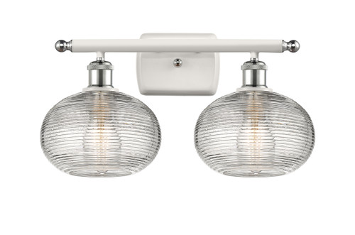 Ithaca - 2 Light - 18 inch - White Polished Chrome - Bath Vanity Light (516-2W-WPC-G555-8CL)