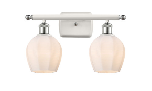 Norfolk - 2 Light - 16 inch - White Polished Chrome - Bath Vanity Light (516-2W-WPC-G461-6)