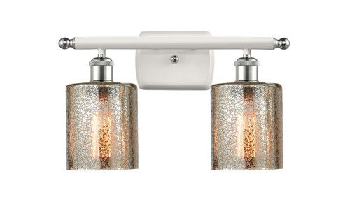 Cobbleskill - 2 Light - 15 inch - White Polished Chrome - Bath Vanity Light (516-2W-WPC-G116-LED)