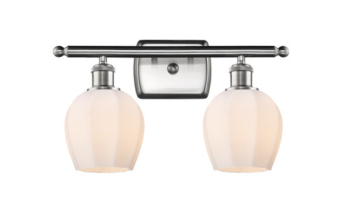 Norfolk - 2 Light - 16 inch - Brushed Satin Nickel - Bath Vanity Light (516-2W-SN-G461-6-LED)