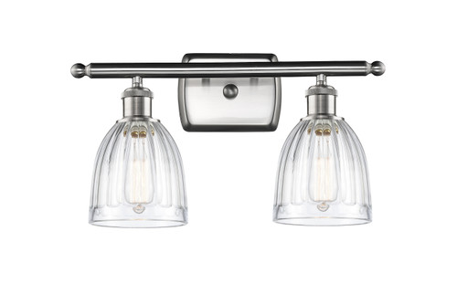 Brookfield - 2 Light - 16 inch - Brushed Satin Nickel - Bath Vanity Light (516-2W-SN-G442)