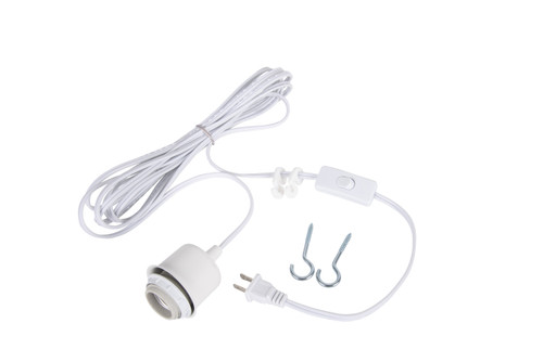 Swag Hardware Kit 15' White Cord w/Socket in White (SW1001-W)