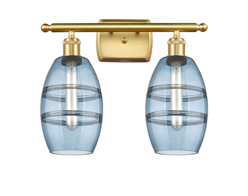 Vaz - 2 Light - 16 inch - Satin Gold - Bath Vanity Light (516-2W-SG-G557-6BL)