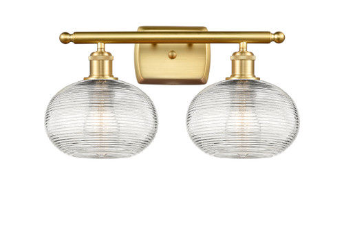 Ithaca - 2 Light - 18 inch - Satin Gold - Bath Vanity Light (516-2W-SG-G555-8CL)