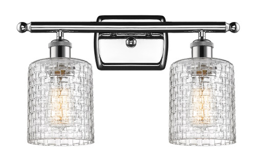 Cobbleskill - 2 Light - 15 inch - Polished Chrome - Bath Vanity Light (516-2W-PC-G112C-5CL)