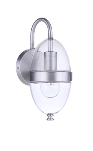 Sivo 1 Light Small Outdoor Wall Lantern in Satin Aluminum (ZA3504-SA)