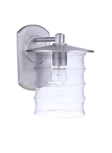 Canon 1 Light Medium Outdoor Wall Lantern in Satin Aluminum (ZA3614-SA)