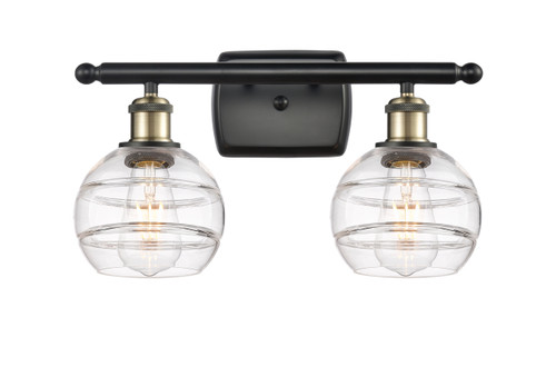 Rochester - 2 Light - 16 inch - Black Antique Brass - Bath Vanity Light (516-2W-BAB-G556-6CL)