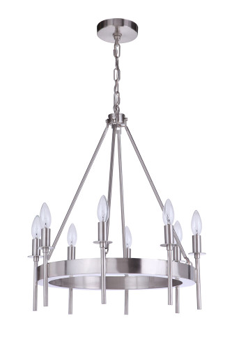 Larrson 8 Light Chandelier in Brushed Polished Nickel (54328-BNK)