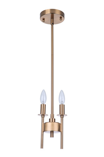 Larrson 2 Light Mini Pendant in Satin Brass (54392-SB)