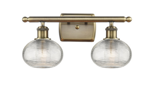 Ithaca - 2 Light - 16 inch - Antique Brass - Bath Vanity Light (516-2W-AB-G555-6CL)